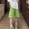 Shorts Bordados de Cachorro Verão Tendência Masculino Casual Comprimento Médio Soltos Respiráveis Plus Size Comprimento no Joelho Shorts