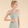 Nuevo Traje de una pieza en forma de V sin espalda con tirantes anchos para deportes Ropa interior deportiva para mujer Yoga Espalda hermosa Danza Pilates Sujetador deportivo