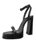 Mismo estilo que Rose~ Sandalias de plataforma de tacón alto de suela gruesa para mujer con tacones gruesos y correas negras Sandalias de tacón alto 2026