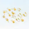 Moda Placa de incienso repelente de mosquitos de oro real de 18 quilates clip para oreja sin agujero en la oreja convertidor de pendientes con anillo colgante accesorios de joyería DIY