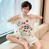 Pijama de Algodão Nuvem para Meninos de Comércio Exterior, Novo Estilo de Verão Fino de Manga Curta, Roupa de Casa Infantil para Meninos Mais Velhos, Atacado