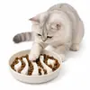 Comedero Lento para Gatos, Comedero Rompecabezas de Melamina con Base Antideslizante, Apto para Lavavajillas para Gatos y Perros Pequeños