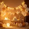 Bandeirinhas Triangulares de Juta em 4 Cores para Decorações de Festa de Feriado, Bandeiras Coloridas, Bandeirinhas Triangulares de Juta para Casamento, Bandeirinhas DIY