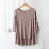 Camiseta de Manga Curta em Modal para Mulheres, Novo Estilo de Verão, Solta, Tamanho Grande, Top Emagrecedor, Estilosa, Fina, Camiseta Assimétrica