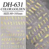 Polvo de Espejo Mágico Textura Pegatinas para Uñas Planas con Adhesivo Posterior Asimétricas Doradas Pegatinas de Arte para Uñas Joyería Estilo Dh Estampado en Caliente