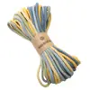 Fio de Algodão 4mm Tingimento Segmentado Cor Degradê Corda Trançada Artesanal DIY Corda de Algodão Trançada Joias Artesanato Acessórios para Chaveiro
