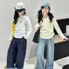 Roupas Infantis Atacado para Exportação: Blusas de Algodão para Meninas, Novo Estilo 2026, Moletom Fashionável Falso Duas Peças Infantil com Mangas Longas