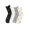 Calcetines para Mujer, Absorbentes de Sudor, Delgados, Casuales, Versátiles, Hasta la Pantorrilla, Lunares, Sencillos, Casuales, Malla Hueca, Transpirables, Apilables, Zhuji