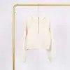 Sudadera con Capucha y Media Cremallera Lulu con Etiqueta, Disponible para Envío Directo, Forro Polar Deportivo con Etiqueta Dorada y Cremallera Dorada, Sudadera Casual con Forro de Polar