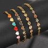 Personalidad europea y americana estilo simple amor tarjeta redonda empalme cadena NK pulsera femenina nicho acero inoxidable joya de mano una generación de pelo