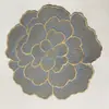 Estilo Caliente PVC Bronceado Mantel Individual para Mesa de Comedor Sentido de Alta Calidad Lujo Ligero Aislamiento Térmico Impermeable Aceite Flor de Peonía Base Sólida Mantel Individual para Comedor Occidental