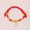 2026 Ano do Zodíaco Pulseira de Fio Vermelho Novo Estilo Chinês Estilo Antigo Cavalo Fio Vermelho Moda Pulseira Versátil