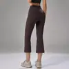 Calças de Yoga de Comprimento 8/10, Levemente Flare, Justas ao Corpo, Calças Shark Levanta Bumbum para Mulheres, Finas de Verão, Cintura Alta, Emagrecedoras, Secagem Rápida, Afuniladas