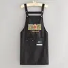 Delantal de Cocina Nuevo Estilo para Catering, Ropa de Trabajo Anti-Manchas, Delantal de Cocina Resistente al Agua para el Hogar para Adultos con Impresión de Logo