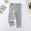 Leggings de Verano para Niña Lindo Conejo Lazo Oreja Borde Elástico Acanalado Delgados Pantalones de Verano para Mujer