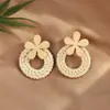 Pendientes Florales de Playa Estilo Vacacional para Mujer, Raffia Más Vendidos de Lujo de Gama Alta Estrella de Mar Salada Pendientes Statement de Nicho