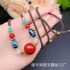 Conjunto de Pulsera y Collar de Arena Púrpura y Oro de Alto Contenido, Conjunto de Cadena para Clavícula con Cuentas Dzi de Cinabrio Hecho a Mano, Suministro para Transmisión en Vivo