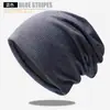 Nuevo Sombrero Frío de Cuatro Estaciones Fino para Mujer Comercio Transfronterizo Moda Rayada Todo Combinable Gorro de Punto Coreano