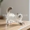 Colgante de Pelo de Mascota Cachorro Lindo Pelo Caja Transparente de Almacenamiento Forma de Gato y Perro Llavero Colgante Creativo