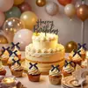 Festa de Aniversário Transfronteiriça Cupcake Mesa de Sobremesa Toppers Gravata Borboleta Decorações Caixa de Presente Fita de Presente Decoração
