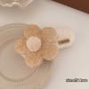 Flor de Algodão com Pelo Sintético de Coelho, Presilha Grande para Cabelo, Elegante e Versátil, Adequada para Penteados Updo, Presilha de Cabelo de Alta Qualidade