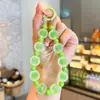 Correa de teléfono de doble cadena con cuentas esmeriladas de colores para dopamina, cadena corta colgante para cámara CCD con cuentas hechas a mano, colgante para bolso