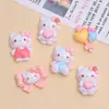Corazón de Dibujos Animados Abrazándome Gatito Lindo Hecho a Mano DIY Joyería Casera Accesorios Pegamento de Crema Resina Pequeños Accesorios Material para Pasador de Pelo