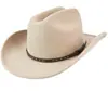 Cinturón de venta caliente transfronterizo sombrero de lana decorativo sombrero de fieltro de oveja estilo mezclilla moda sombrero de fieltro de lana pura para todo