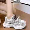 Zapatos de Papá de Cuero Genuino para Mujer, Zapatos de Mujer con Suela Gruesa que Aumentan la Altura, Nuevo Modelo 2026, Zapatos Deportivos Casuales de Malla Transpirable para Mujer