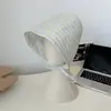 Sombrero de Pescador para Mujer, Sombrero de Verano Francés Rayado con Ala Ancha que Muestra la Cara, Sombrero Cubre Rostro Tipo Cubo Pequeño Versátil, Sombrero Visera con Protección Solar