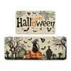 Alfombrilla de cocina de calabaza de Halloween para Amazon Transfronterizo, juego de dos piezas, alfombra larga para entrada del hogar, alfombra festiva