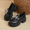 Mocasines Retro de Moda con Suela Gruesa para Aumentar la Altura, sin Cordones, Novedad Verano 2026, Versátiles para el Trabajo, Punta Redonda, Zapatos de Piel para Mujer