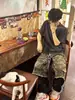 Fabricante Original Retro Americano Pantalones Cortos de Trabajo de Bolsillo Grande Unisex Rectos de Pierna Ancha Casuales de Mezclilla Modernos