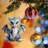 Juguete de Árbol de Navidad con Forma de Dragón Decoración de Año Nuevo Colgante de Muñeco de Navidad Acrílico para Regalos