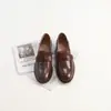 Otoño 2024 Estilo Británico Piel de Vaca de Primera Capa Hebilla Zapatos Pequeños de Cuero Estilo Británico Retro Slip-on Zapatos para Mujer Mocasines