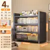 Estantería de Acero de Pie Estante de Almacenamiento Estantería para Libros Infantil para el Hogar Armario de Almacenamiento Integrado Montado en Pared Armario de Almacenamiento Móvil a Prueba de Polvo