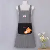 Delantal de Algodón de Dibujos Animados a la Moda para Cocina Casera, Delantal de Manga Larga para Cocinar, Trabajar y Tareas Domésticas, Ropa de Trabajo Transpirable y Resistente a las Manchas para Mujer