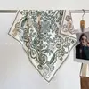 Bufanda Cuadrada de Seda y Lana de Doble Cara Bicolor Estilo Étnico 65cm para Mujer, Nuevo Modelo Otoño e Invierno 2026, Bufanda Cálida de Seda y Lana para Proteger el Cuello