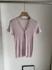[Bizheng] Nuevo Top de Punto de Verano 2026 Estilo Coreano Súper Elegante y con Estilo Cuello en V Ajustado Manga Corta para Mujer 6503