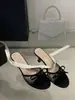 Sapatos de Salto Alto de Renda com Malha Boca de Peixe Chuyuji, Salto Médio, Modernos e Elegantes, Laço, Sandálias Respiráveis de Verão para Mulheres