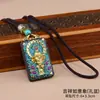 Colar Thangka de Ébano Natural Corrente de Suéter Estilo Nacional Pingente Nafu Cartão Nada de Buda Acessórios Lembranças Masculinas e Femininas