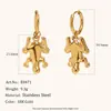 Joyería de Acero Inoxidable, Nuevo Estilo Popular Europeo y Americano, Pendientes Colgantes, Collar, Anillo de Rana y Palmera Chapados en Oro de 18 Quilates de Nicho