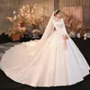 Vestido de Novia Principal Elegante y Pesado de Satén Estilo Nuevo 2026 con Cola Francesa, Vestido de Noche Francés para Mujer