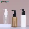 En Stock Botella Redonda de Fondo Grueso para Aceite Limpiador 100ml Botella de Plástico PET con Bomba Dosificadora para Cuidado de la Piel en Casa y de Viaje