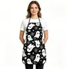 Delantal Estampado de Fantasma Calabaza Murciélago de Halloween Delantal Impermeable Anti-Manchas para Cocina Ropa de Trabajo Anti-Manchas para Barbacoa al Aire Libre