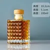 Botella de vidrio con patrón de diamante sellada para vino de frutas casero, botella pequeña para vino, empaque, botella de vino vacía, extracción en frío, botella de vidrio para aromaterapia