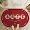 Alfombra de suelo ovalada de terciopelo de cristal para bodas, puerta de casa, alfombra absorbente para entrada