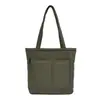 Nueva Bolsa de Tela de Algodón Versátil Casual Ligera Color Sólido Bolsa de Tela Bolsa Tote para el Trabajo y el Viaje Bolsillo para Llevar en la Mano o Debajo del Brazo para el Viaje