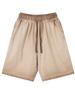 320g algodão puro retrô gradiente bicolor shorts desgastados folgados masculino e feminino casual esportivo oversize
