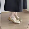 Primer encuentro: Sandalias retro de slip-on plisadas que aumentan la altura 5 cm para mujer, nueva colección de verano 2026, calzado versátil estilo ballet para exteriores